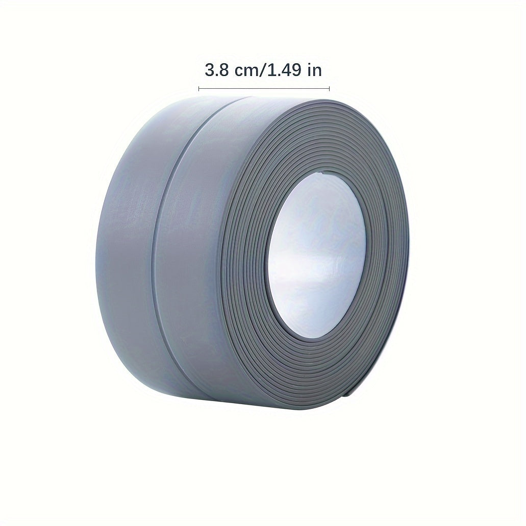 1 roll of PVC sealing strip for bathroom showers and bathtubs, self-adhesive and waterproof, 3.2m/125in in length.