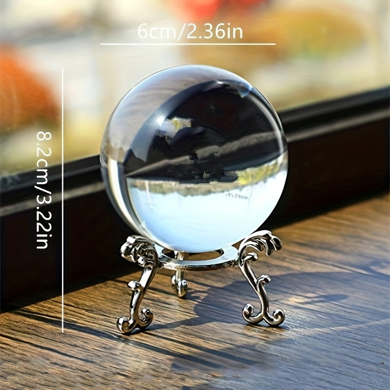 Handmade transparent crystal ball photography prop for Christmas, home decor, parties, and gifts.