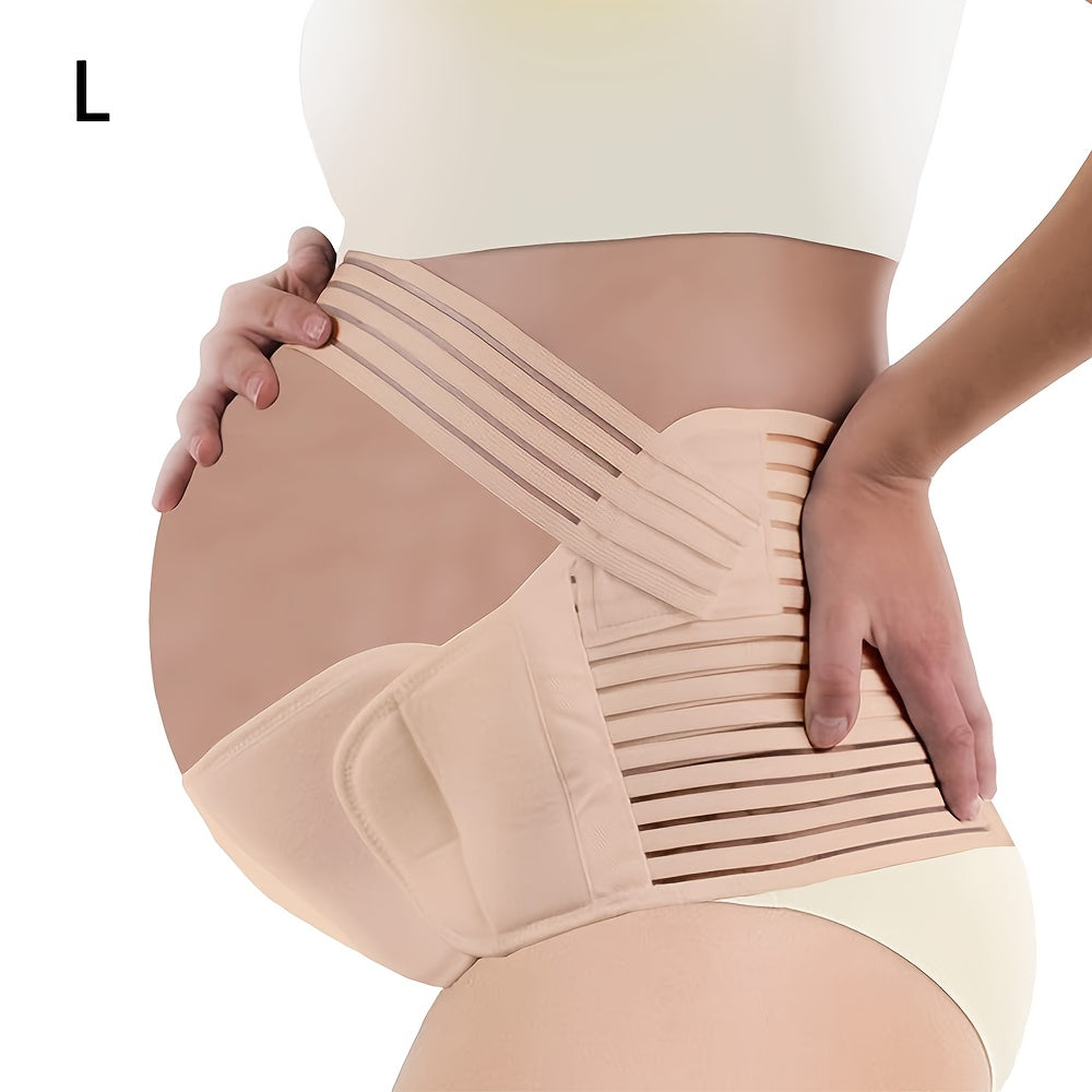 A versatile maternity belly band made of soft polyester, providing support during pregnancy for back pain relief, hip and pelvic support. It is portable, lightweight, and an ideal Christmas and holiday gift for expectant mothers 14 and older.