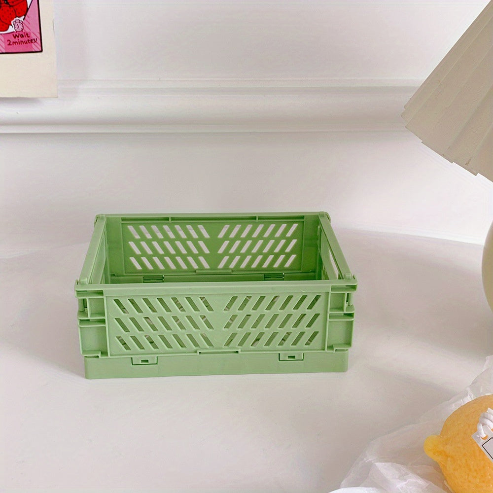 Mini Folding Plastic Storage Box for desktop or home office organization.