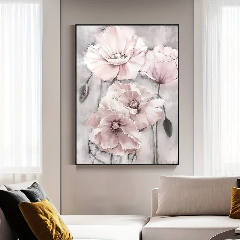 3 canvas paintings of beautiful flowers posters for living room wall art, perfect home decor without frame.