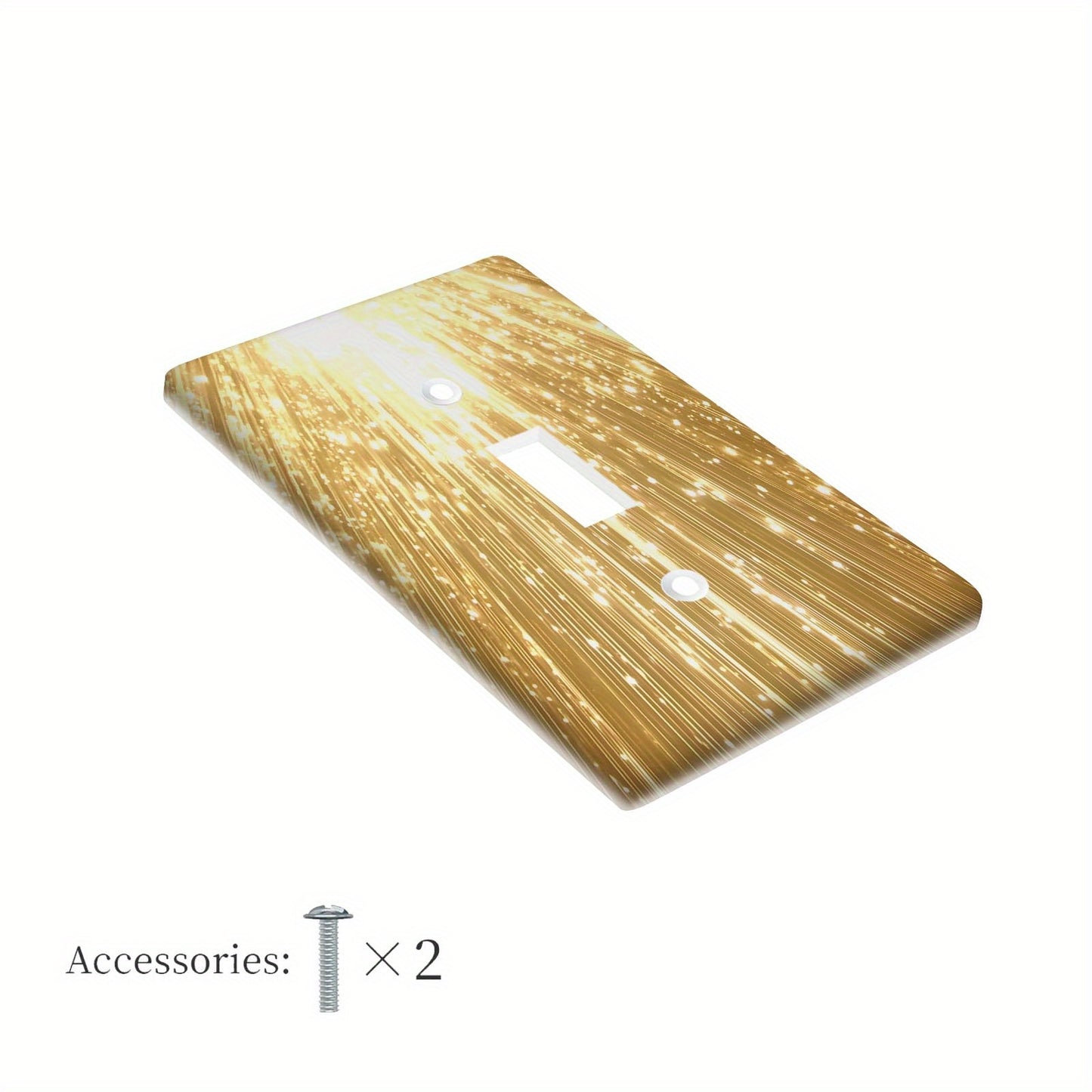 Golden Sparkle Light Switch Cover, Decorative Artistic Design, Battery-Free, Easy to Clean, Versatile for Home Decor, Standard Size.