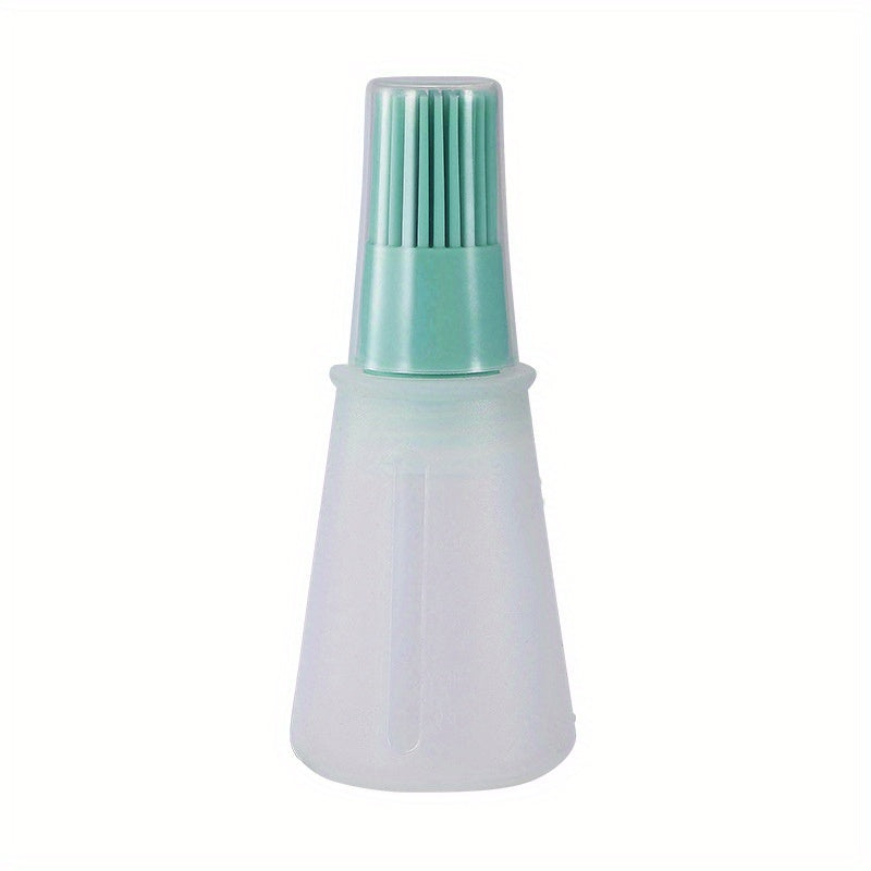 Portable silicone oil bottle with brush for outdoor baking and BBQ.