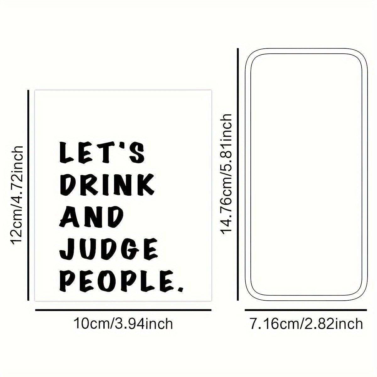 4 funny wine bottle labels with "Let's Drink and Judge People" quote, perfect for parties and as a gift for wine enthusiasts.