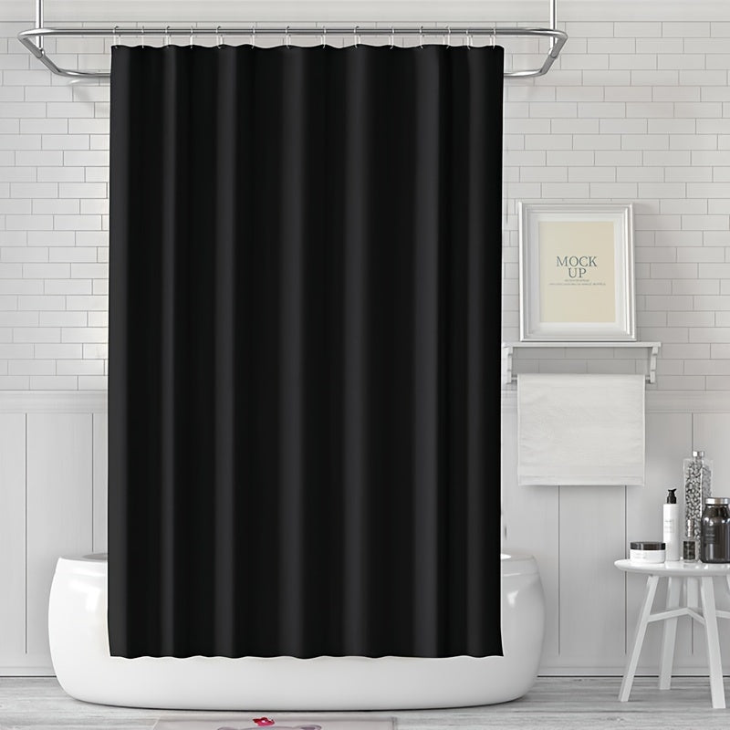 Waterproof shower curtain with magnets and hooks, easy to clean, suitable for all seasons including Christmas.