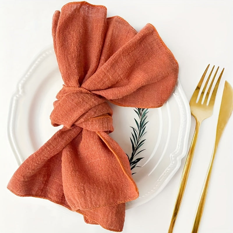 12-Pack of cotton napkins, perfect for various occasions. Reusable, solid color, square knit fabric cloth, measuring 41.91cm - ideal for dinner, wedding, Christmas, restaurant, banquet, and parties. Can also be used as tea towels.