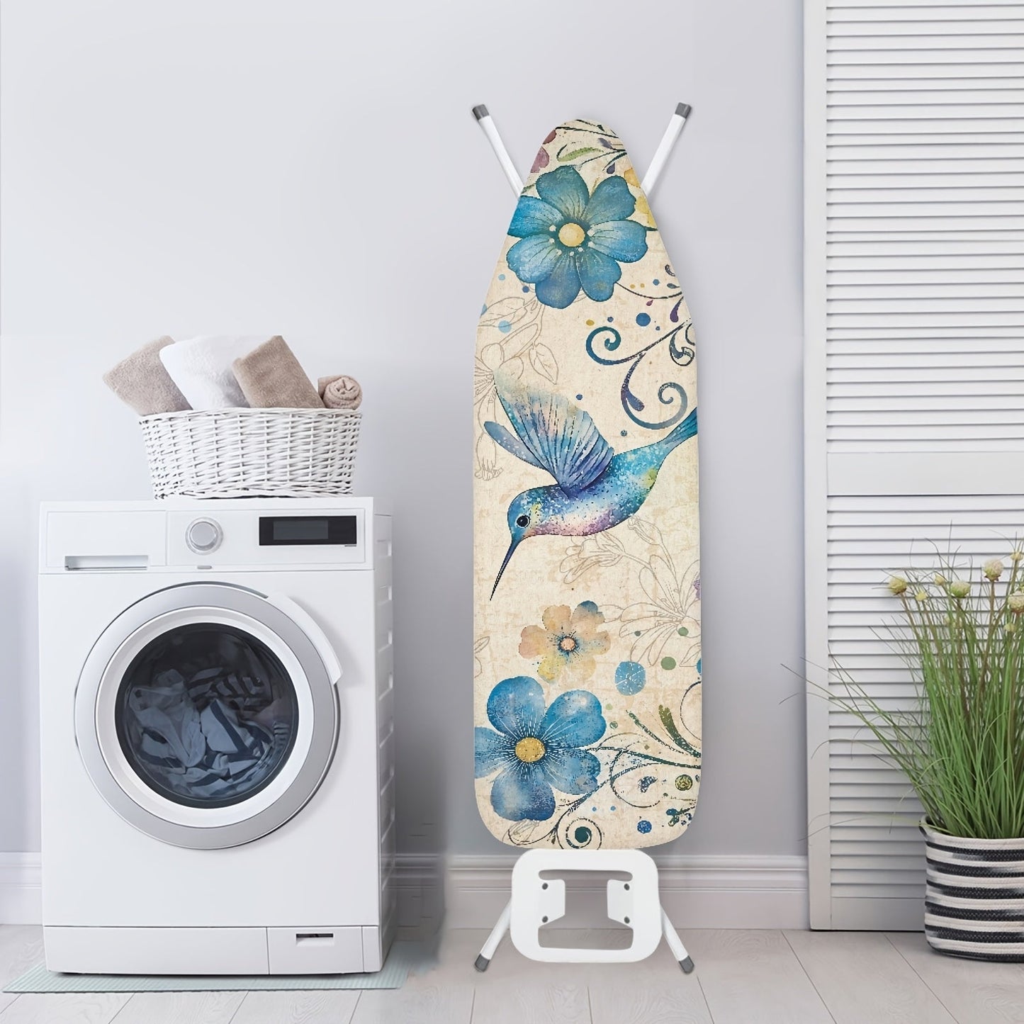 Ironing will be a breeze with our Floral Hummingbird Theme Ironing Board Cover. This cover is not only easy to install, but also features elastic edges and 3 fasteners to keep it securely in place while you work. Plus, it is machine washable for easy