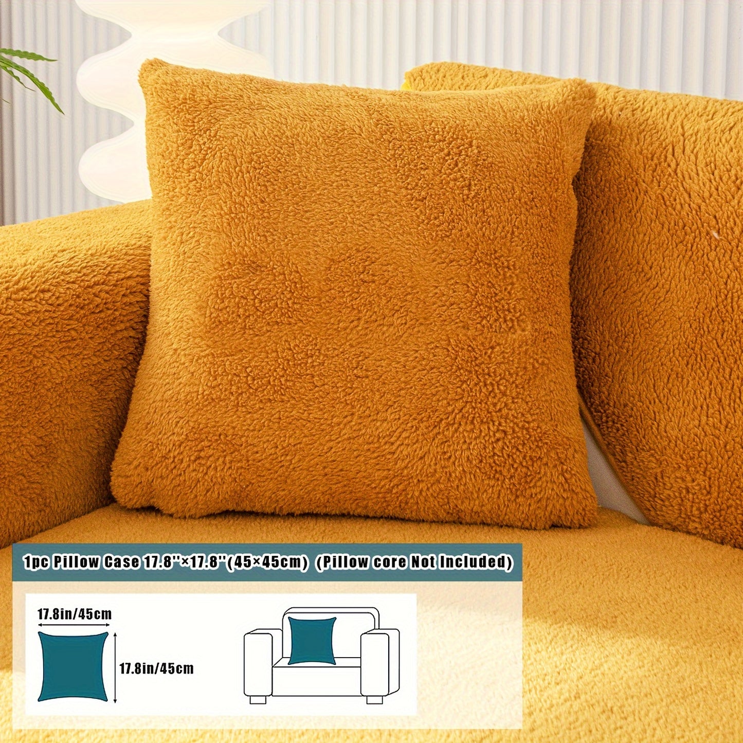 Thick Sherpa Fleece Sofa Slipcover for Pet-Friendly Protection and Comfort in Bedroom, Office, or Living Room.