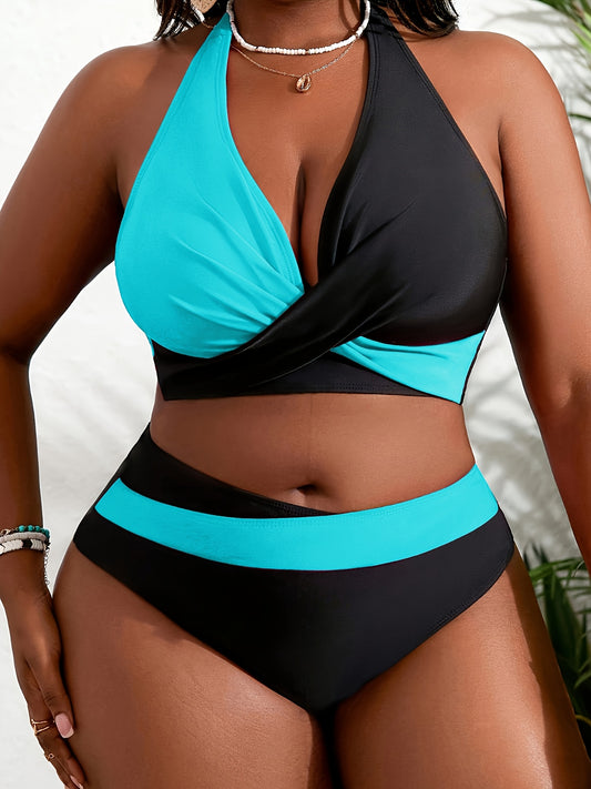 Plus-size two-piece swimsuit for women