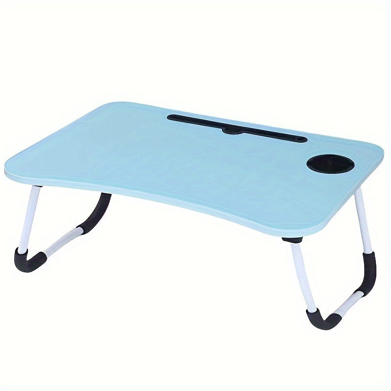 Folding Portable Table, Laptop Desk with Cup Holder and Tablet Slot, Perfect for Work, Studying, and Reading and Writing. Ideal for use in Bed, on the Sofa, at a Picnic, or on the Floor. Great for Students and anyone looking for a convenient and