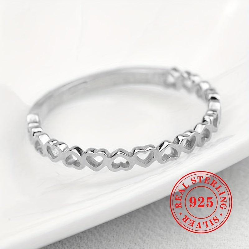 Elegant and intricate, the S925 Sterling Silver Heart-to-Heart Ring is perfect for women. It is ideal for everyday casual wear and relaxation, making it a stunning jewelry piece.