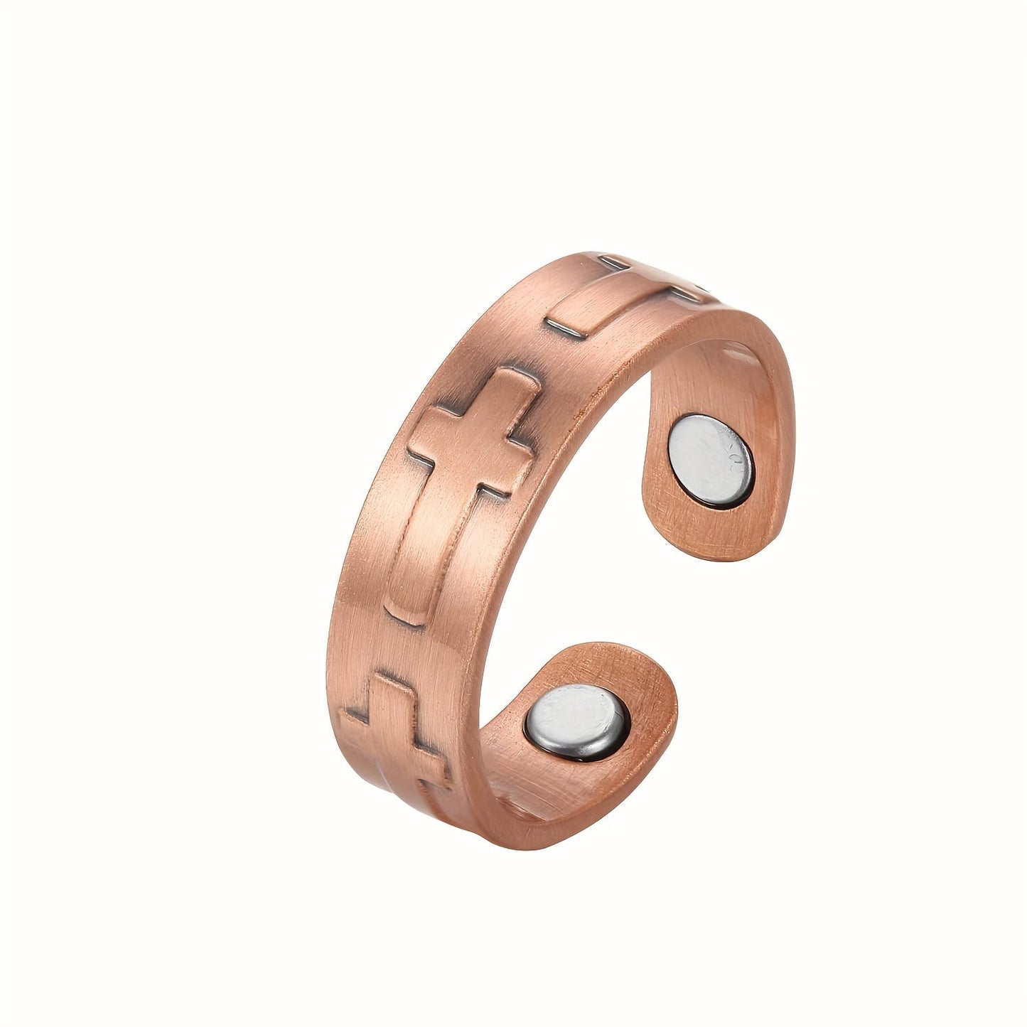 Copper Bracelet and Ring Set for Men and Women - Includes 3 Pieces of Copper Magnetic Cross Bracelets and Rings with 3500 Gauss Magnets. This Adjustable Copper Jewelry makes a Perfect Gift for Birthdays or Valentine's Day.