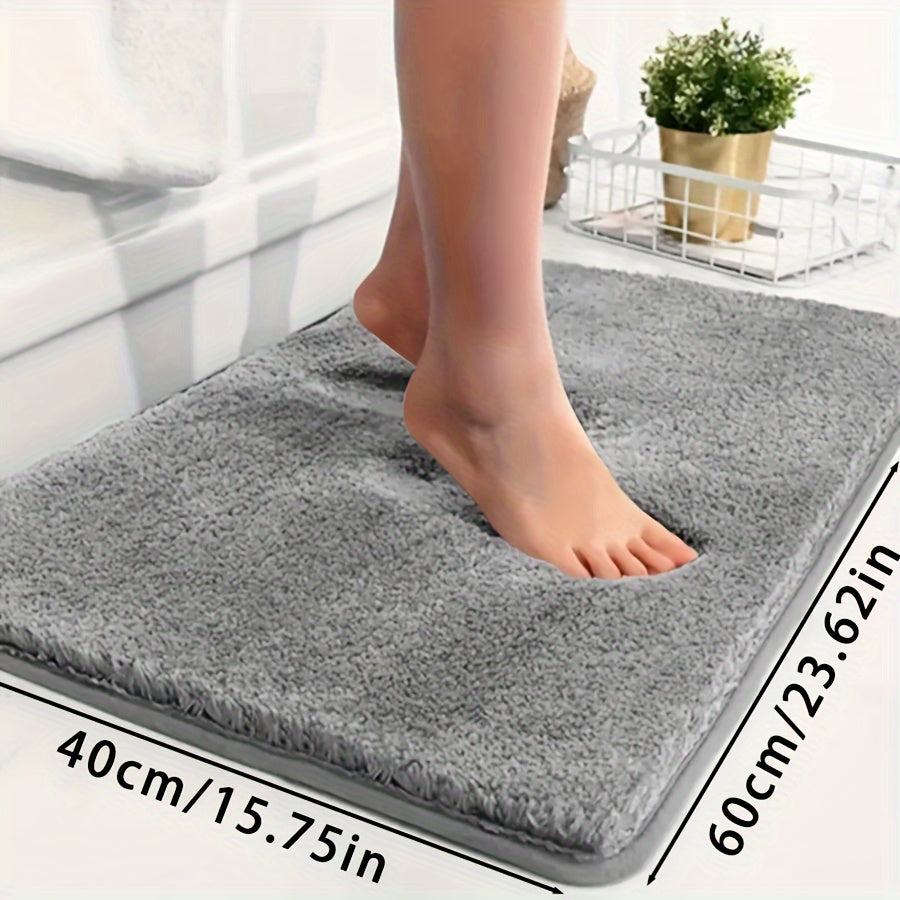 Ultra-soft bathtub mat with non-slip backing, absorbent and fade-resistant. Perfect for bathroom, laundry room, or entranceway.