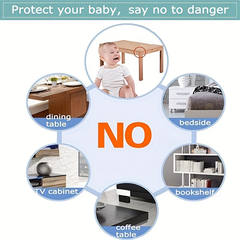 Give the gift of safety with our 12-piece set of Baby-Safe Clear Corner Guards. These high-resistance adhesive gel guards are perfect for protecting tables, furniture, glass, cabinets, and more. A great gift for Christmas, Halloween, or Thanksgiving Day!