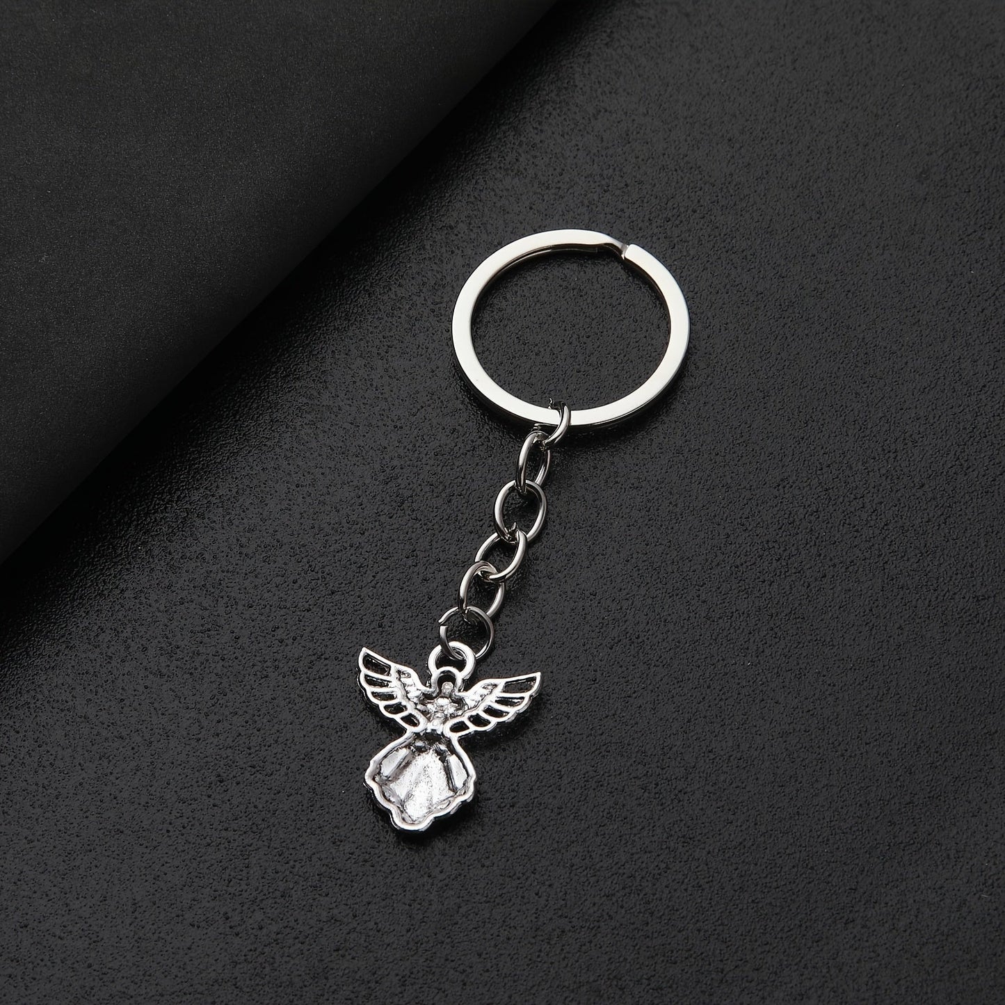 Guardian Angel Keychain Set of 50 - Elegant Silver Angel Keychain with Pendant, Perfect for Female Funeral Party Gifts and Handmade Keychain Crafts