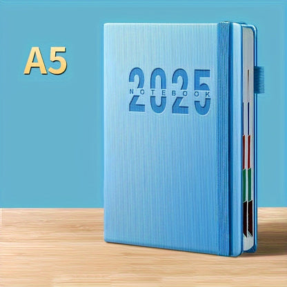 2025 Calendar Planner with 400 pages of thickened paper for daily log, self-discipline, and time management. English desk organizer for office efficiency, ideal New Year gift for adults.