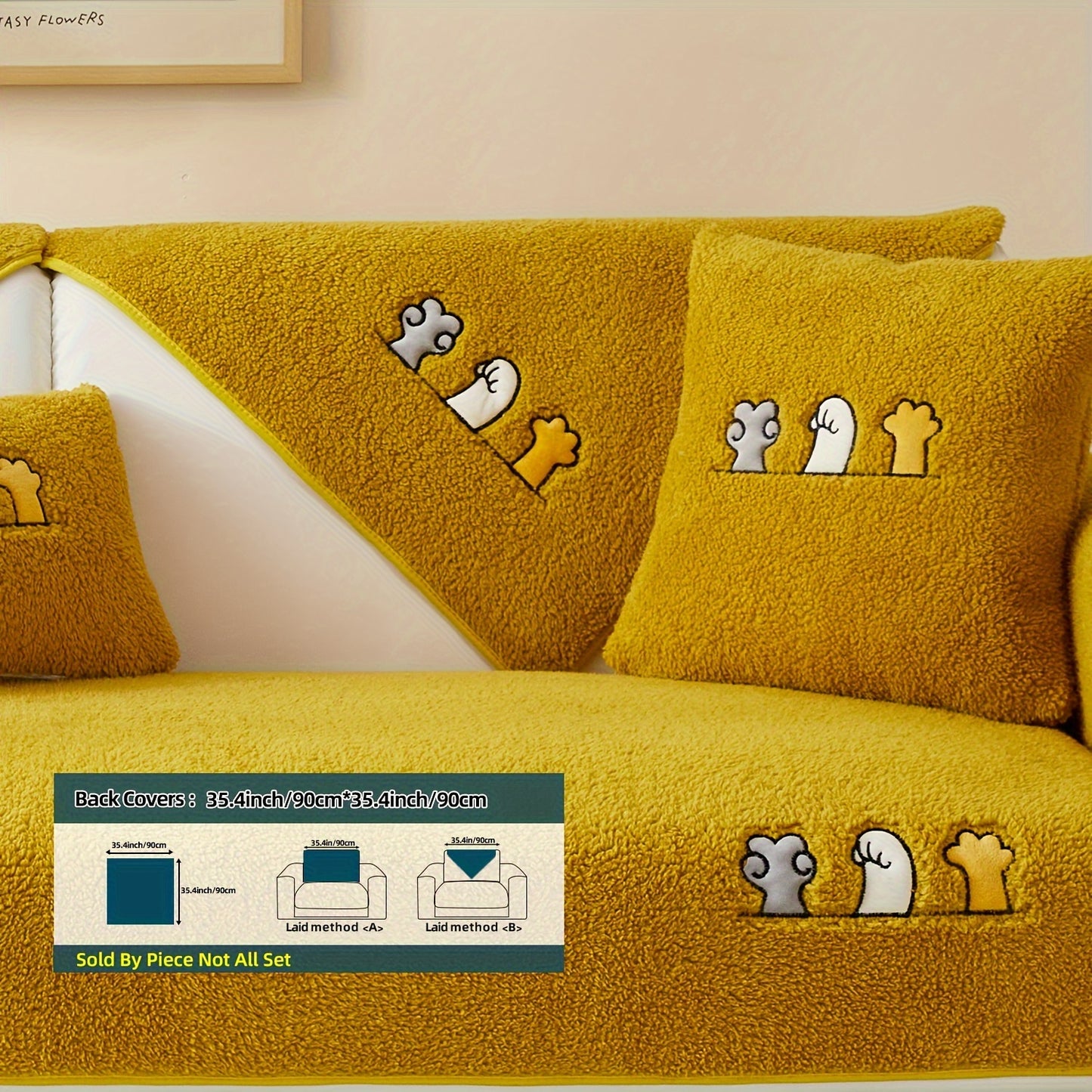 Sherpa sofa slipcover - dog friendly, plush, non-slip protector for furniture in any room.