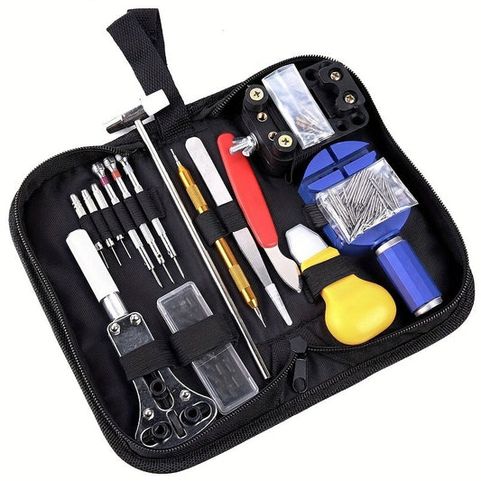 Watch Repair Tool Set - 147 Pieces in Case, Includes Case Opener, Spring Bar Tool, Strap Link Tool, Carrying Pouch, Watch Battery Replacement Assistant, Multifunctional - Great Gift Choice