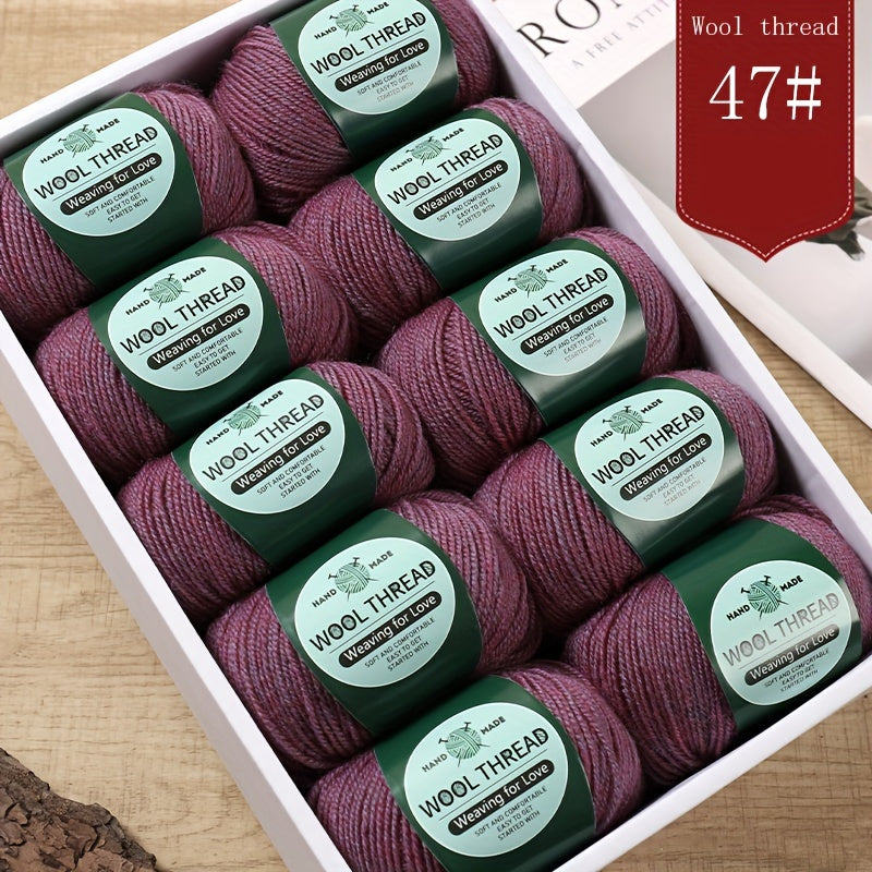 10 pieces of Australian yarn, each pack weighing approximately 500g with 10 balls. It has a moderate thickness, is easy to knit, soft, and warm. Ideal for crocheting sweaters, coats, vests