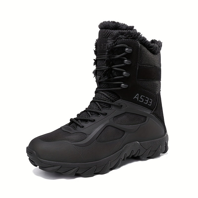 Men's durable snow boots for winter outdoor activities.