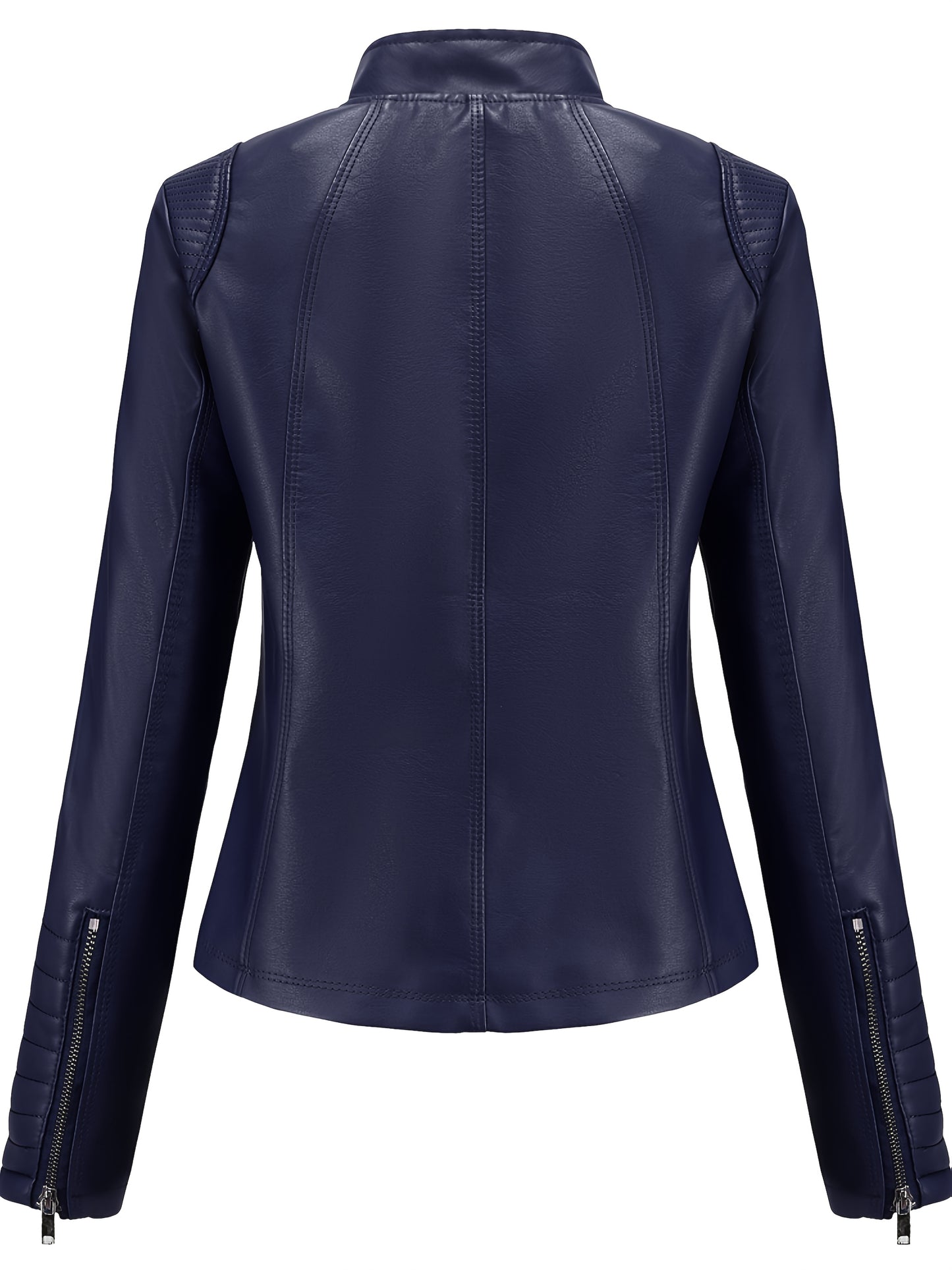 Women's N788 Stock Solid Color Zipper Jacket with Side Pockets, Autumn and Winter Retro Elegant Imitation Long Sleeve.