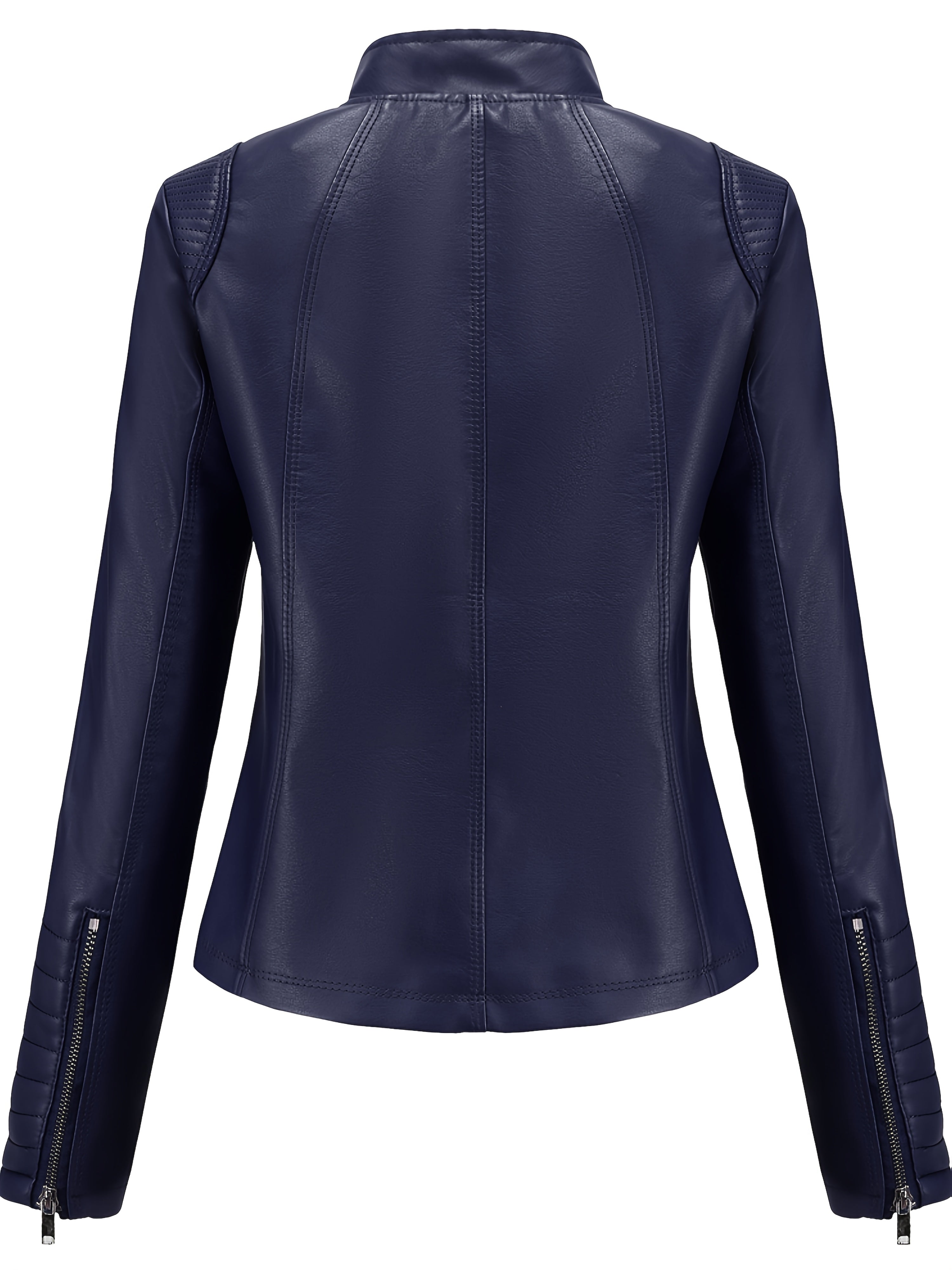 Women's N788 Stock Solid Color Zipper Jacket with Side Pockets, Autumn and Winter Retro Elegant Imitation Long Sleeve.