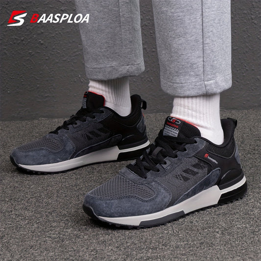 Baasploa Men's Vintage Sneakers for Outdoor Activities, Comfy and Non Slip