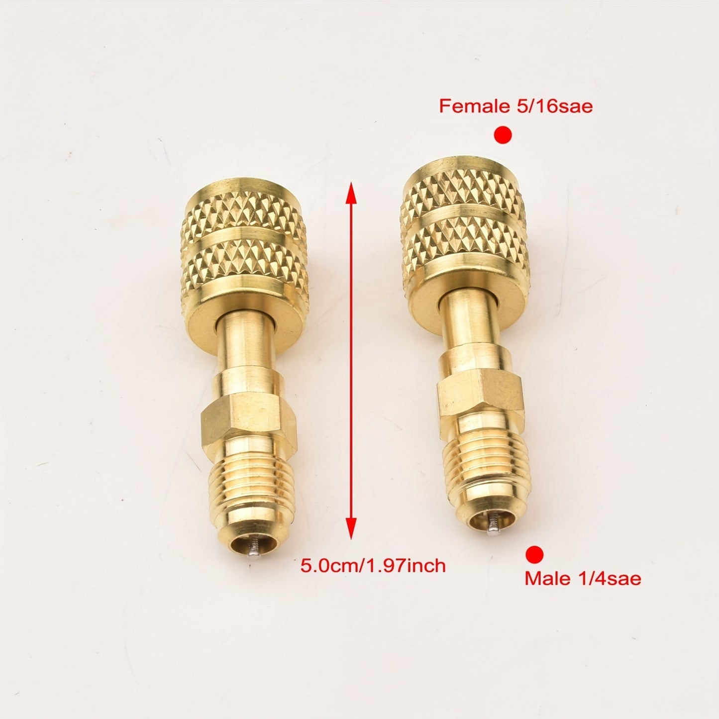 Адаптер R410A с поворотным механизмом для мини-сплит-систем и услуг HVAC: Этот адаптер оснащен мужской резьбой 1/4" SAE и женской резьбой 5/16" SAE для быстрого и легкого подключения в системах кондиционирования и холодильных приложениях.