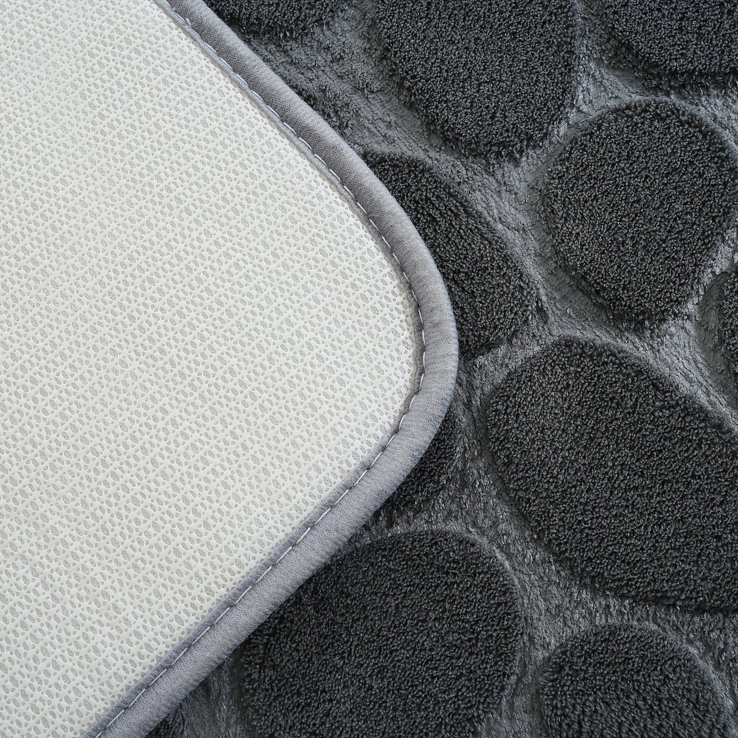 Bath Mat Set with Geometric Pattern, Soft and Absorbent, Non-Slip, Machine Washable, Polyester Material, for Bathroom.