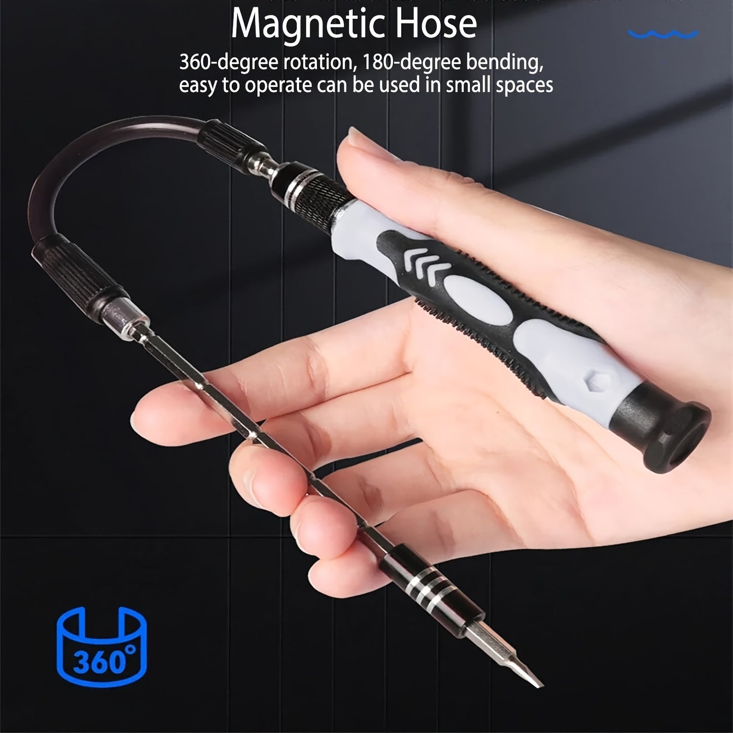 115-in-1 Precision Screwdriver Set with Magnetic Repair Tool Kit for Phones, Laptops, Watches, and Electronics. Ergonomic handle, Chrome Vanadium Steel, Silvery Gray, Shockproof, includes