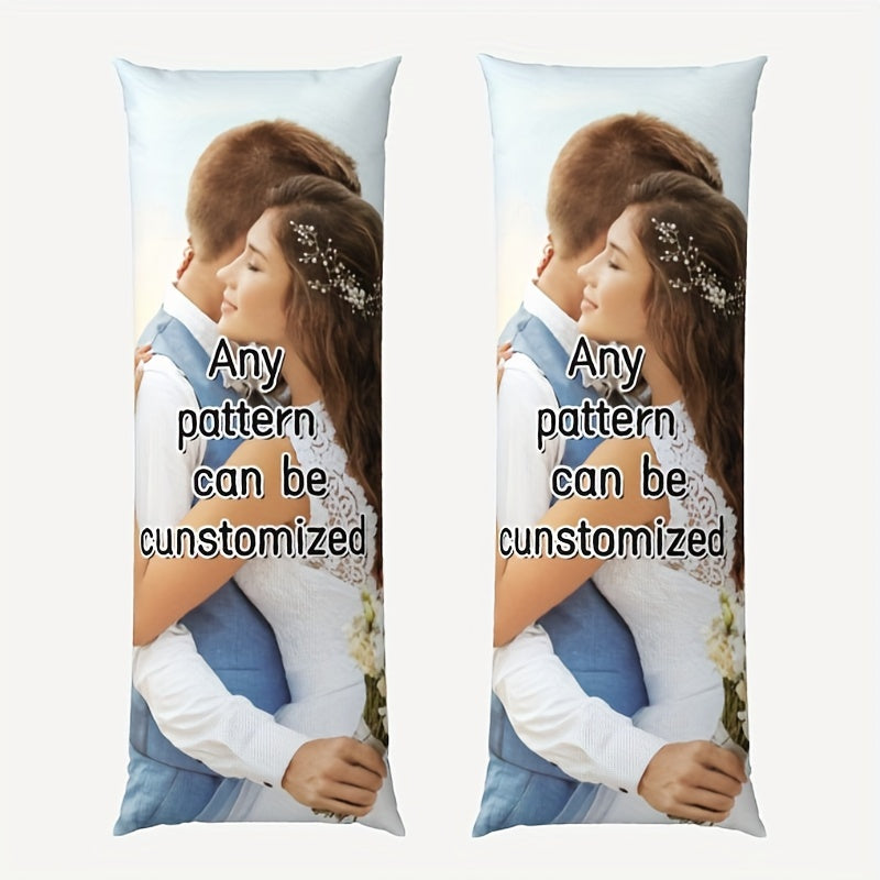 One Piece of Personalized Double-Sided Print Body Pillowcase, Custom Photo Throw Pillow Cover with Invisible Zipper, Made of Short Plush Fabric, Breathable Design, Perfect Couple Gift, Fits 50.8x137.16 cm Insert