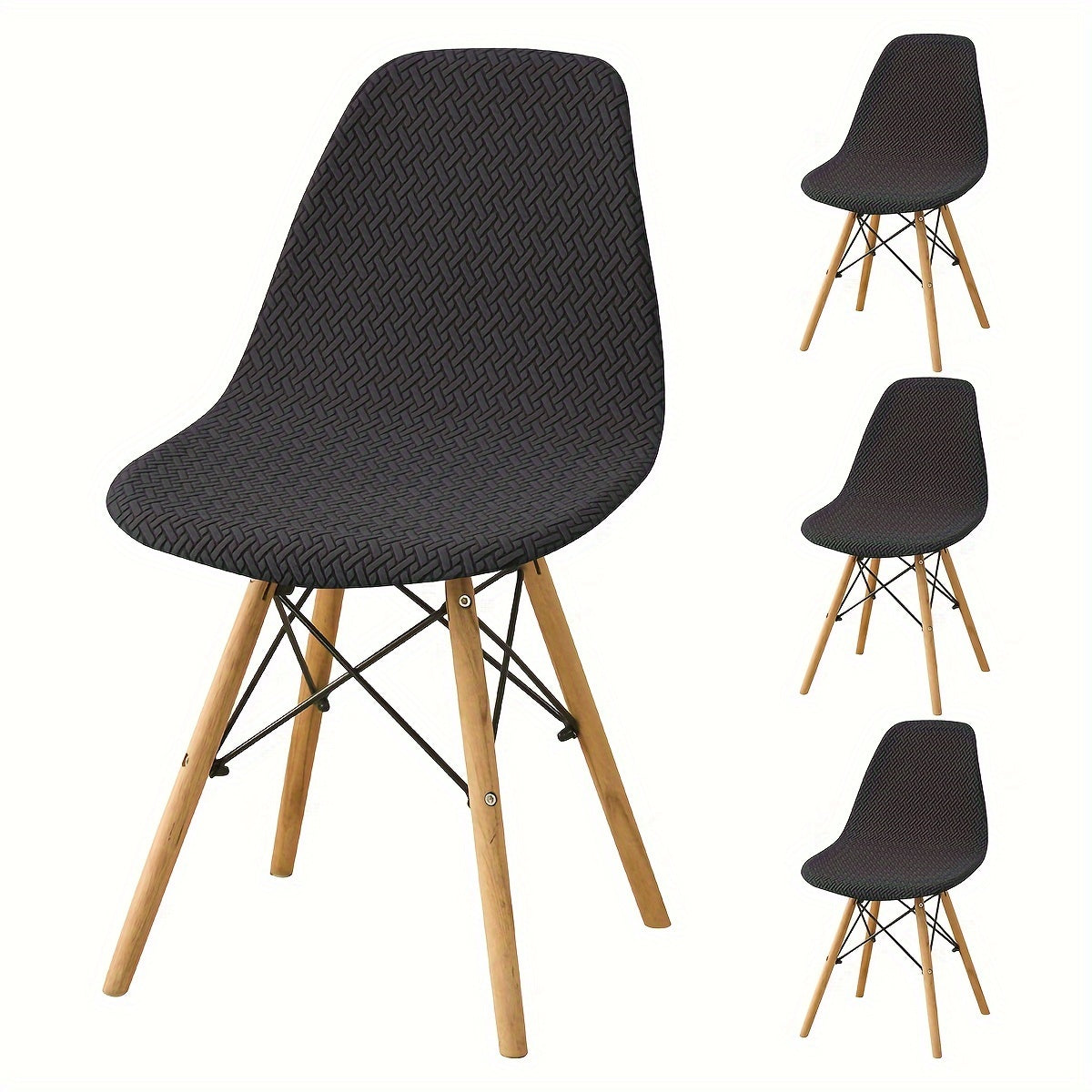 Set of 4 or 6 160T Jacquard Shell Chair Covers for Emms Chair.