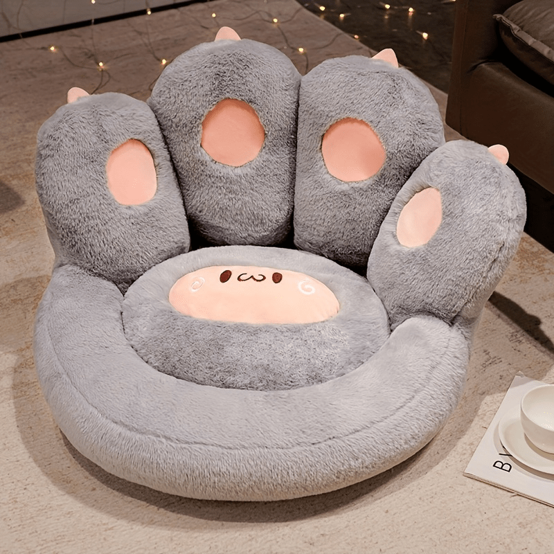 Soft and cozy cat paw floor cushion with detachable sheep plush, ideal for gamer chair and leisure lazy time.