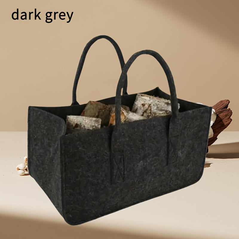 Durable Non-Woven Firewood Tote Bag - Square Shape, Ideal for Shopping and Storage