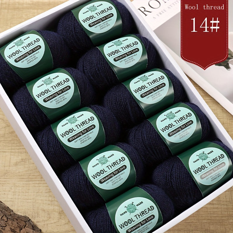 10 pieces of Australian yarn, each pack weighing approximately 500g with 10 balls. It has a moderate thickness, is easy to knit, soft, and warm. Ideal for crocheting sweaters, coats, vests