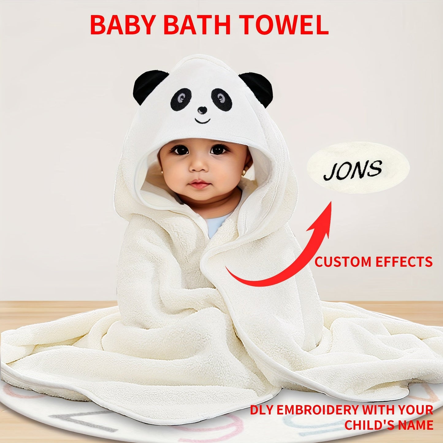 Soft Cartoon Animal Bath Towel that is Customizable with Names - Ideal for All Seasons & Gifts