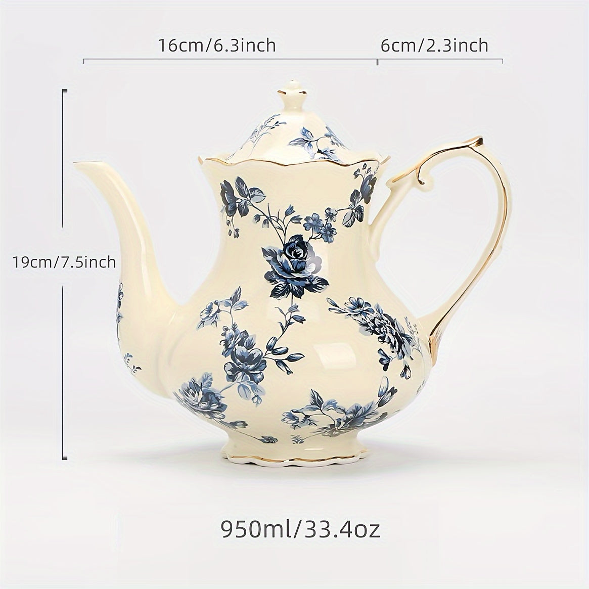 European Flower Teapot Cup and Saucer Set, Ceramic gift for making tea and coffee