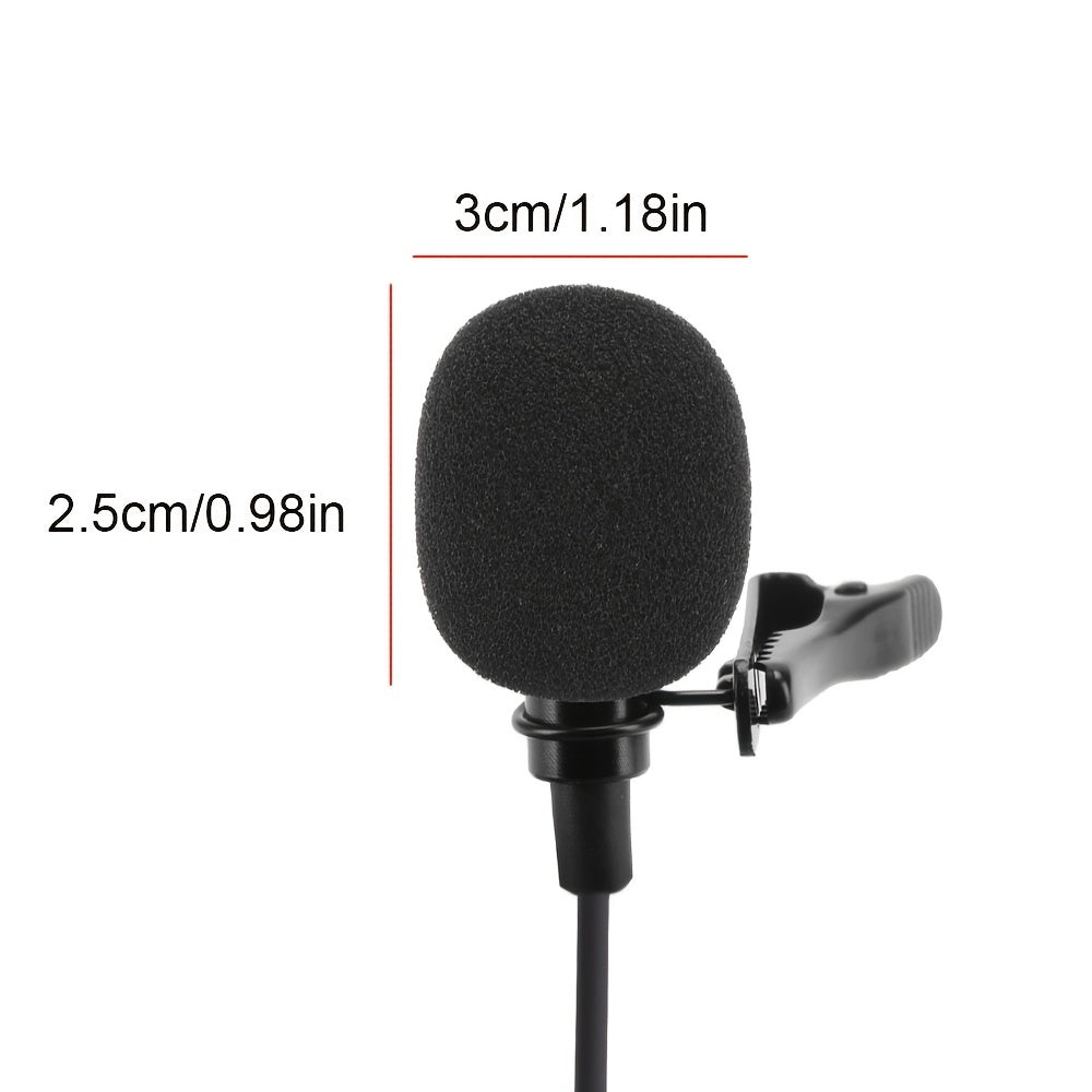 1pc LMBGM Lavalier Lapel Microphone with 3.5mm Jack for PC, Laptop, DSLR Camera, Voice Recording, Interview, Podcasts