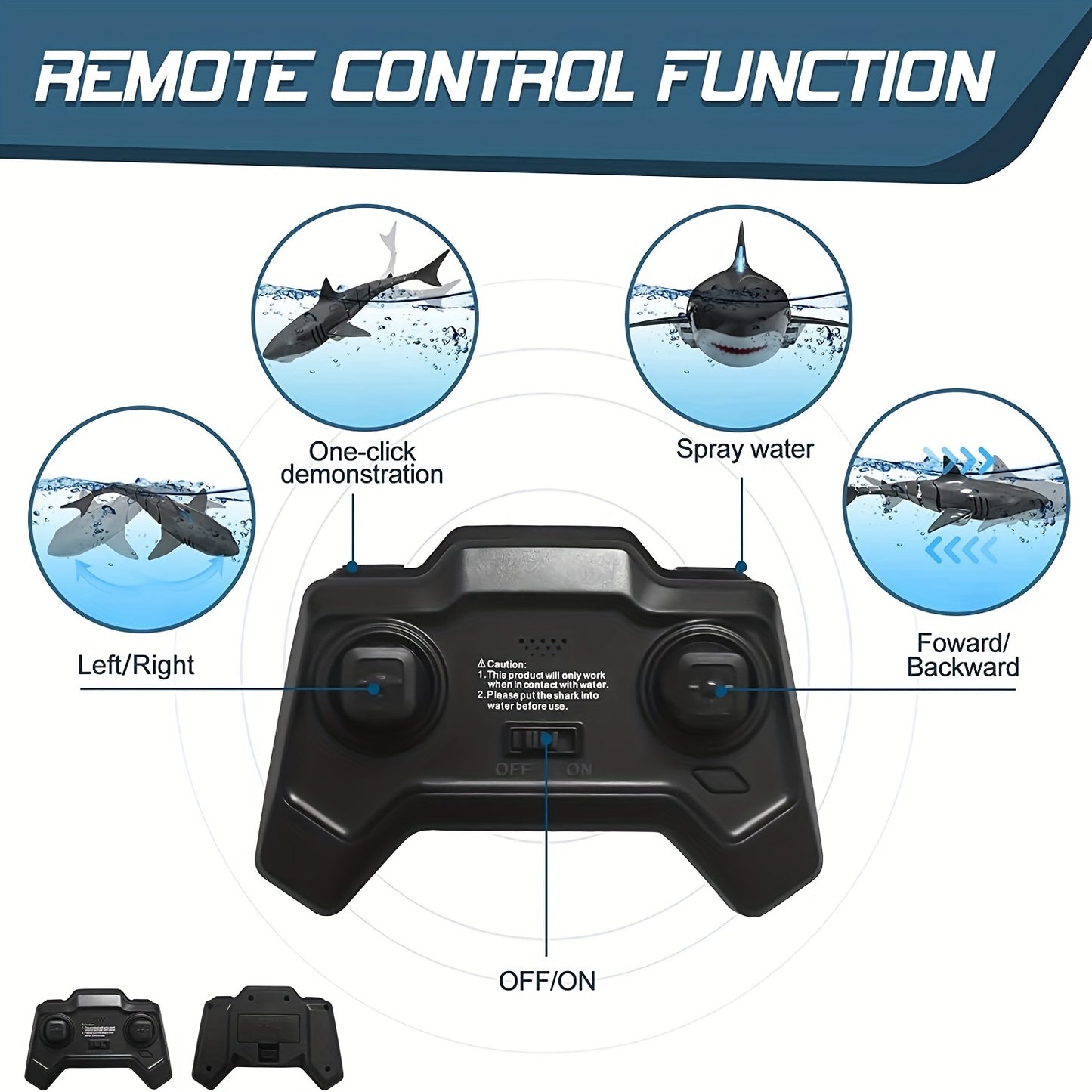 Улучшенная игрушка для бассейна в виде акулы с дистанционным управлением для детей, водонепроницаемая лодка 2,4 ГГц с батареей 1000 мАч.