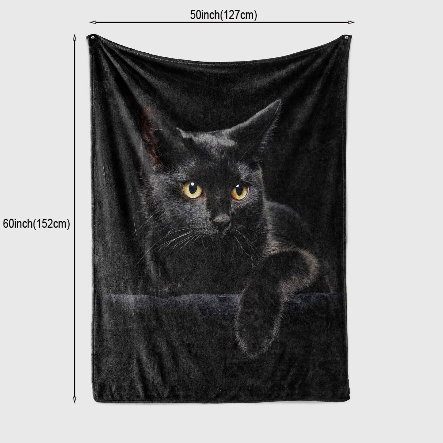 Soft and warm, this black cat print flannel blanket is perfect for cuddling up on the couch, in the office, or while camping or traveling. It also makes a great holiday gift for anyone who loves cozy blankets.