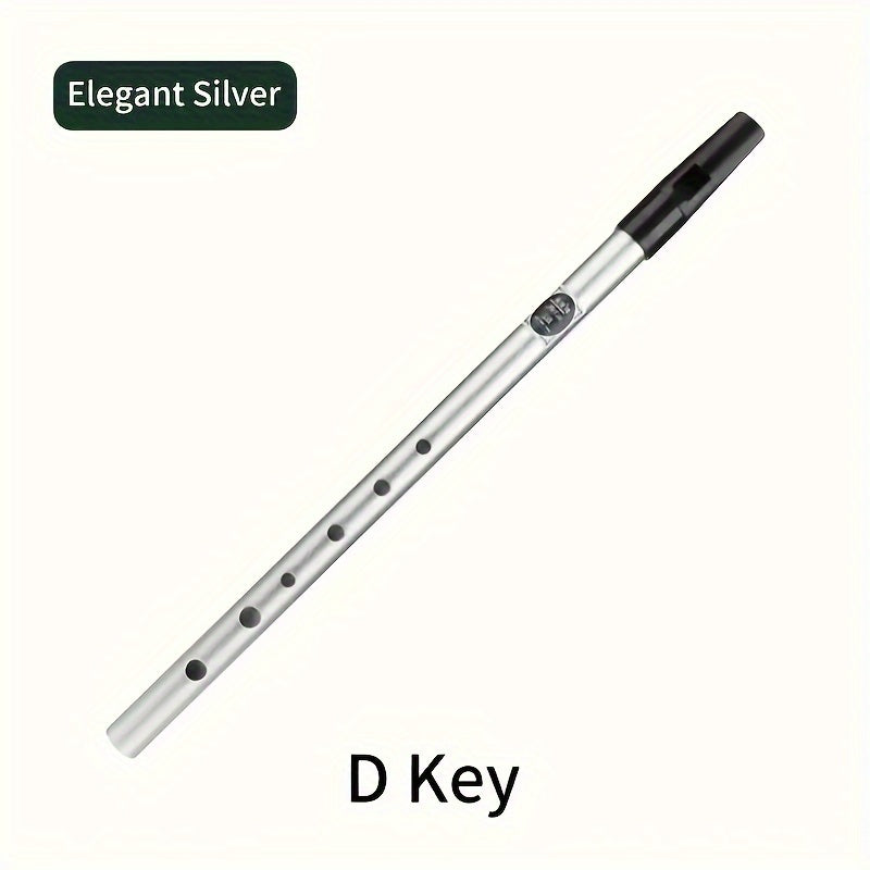 Beginner-friendly Irish whistle in C/D key, aluminum alloy, perfect for starting players. Happy Ramadan with this flute instrument.