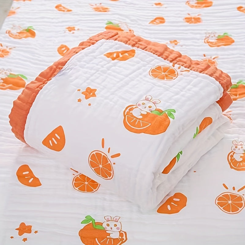 Cute Print Cotton Blanket made of six layers of high-density cotton gauze, perfect for use as a lunch blanket or for a cozy nap on the sofa or office bed. This skin-friendly blanket is a must-have for ultimate comfort.