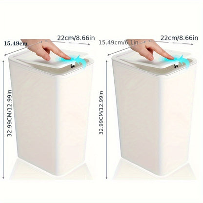 9.84L Compact Trash Can with Pop-Up Lid, Odor Seal - Ideal for Bathroom, Bedroom, Office, Living Room, Kitchen - 1/2/3pcs Available