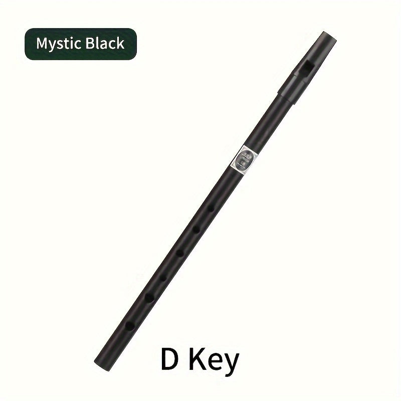 Beginner-friendly Irish tin whistle in C/D key, aluminum alloy with golden finish, straight vertical wind instrument.