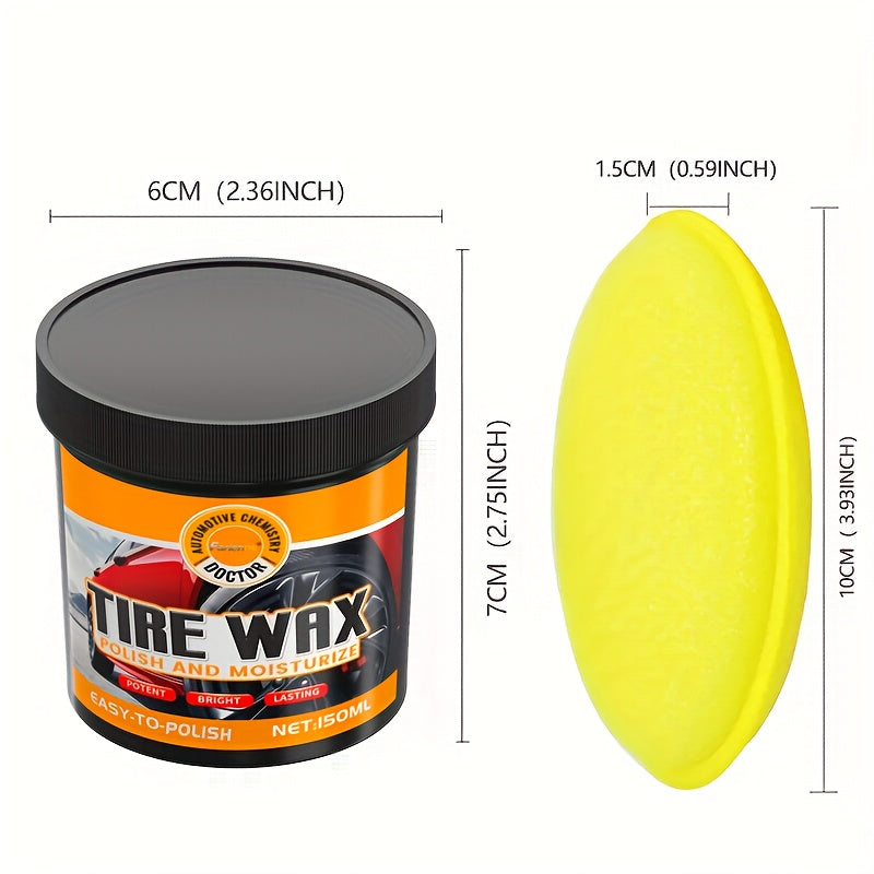 150g Automotive Interior Polishing Paste, Car Interior Care Kit with Black Tire Gloss Wax, Plastic/Leather Repair Cream.