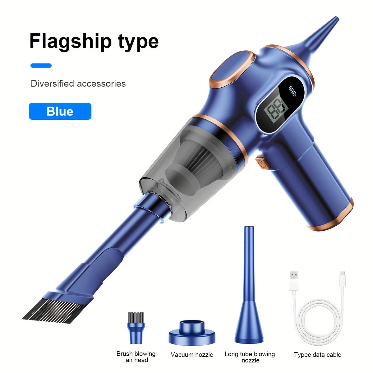 Introducing the Belibuy Ultra-Power Handheld Car Vacuum Cleaner - Powerful Suction, Conveniently Portable for Home and Car, Equipped with Dual High-Capacity Batteries, Cordless and Mini Design for Multifunctional Use