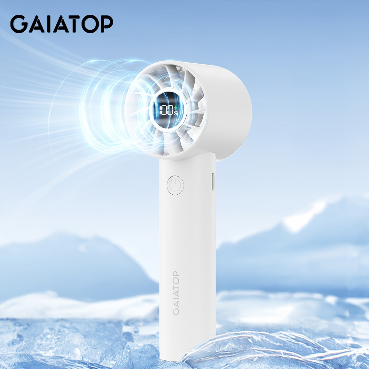 Stay cool on the go with the GAIATOP Portable Handheld Fan. This fan features 3 speeds, a USB rechargeable 1800mAh lithium battery, and 8.5W of power. With button control and a plastic design, this wearable mini fan is perfect for both indoor and outdoor