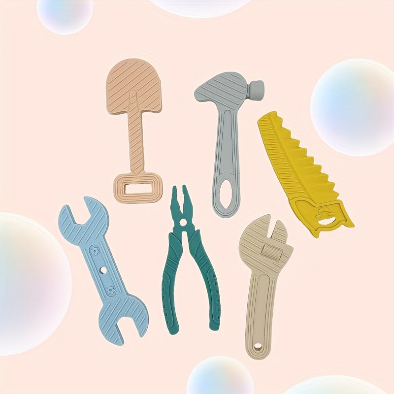 Easter Gift: A Set of Silicone Toys Including Hammers, Wrenches, Pliers, and Other Tools Made of Boiled Soft Silicone, Safe for Babies and designed to Prevent Eating by Hands