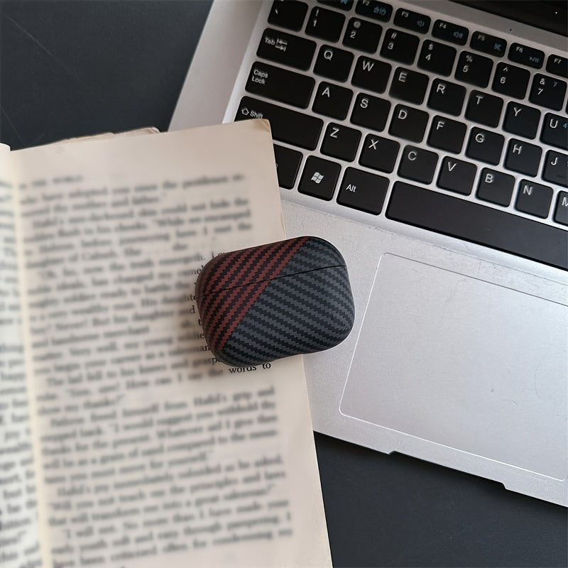 Carbon fiber color striped Airpods Pro case for various Apple headphone models.