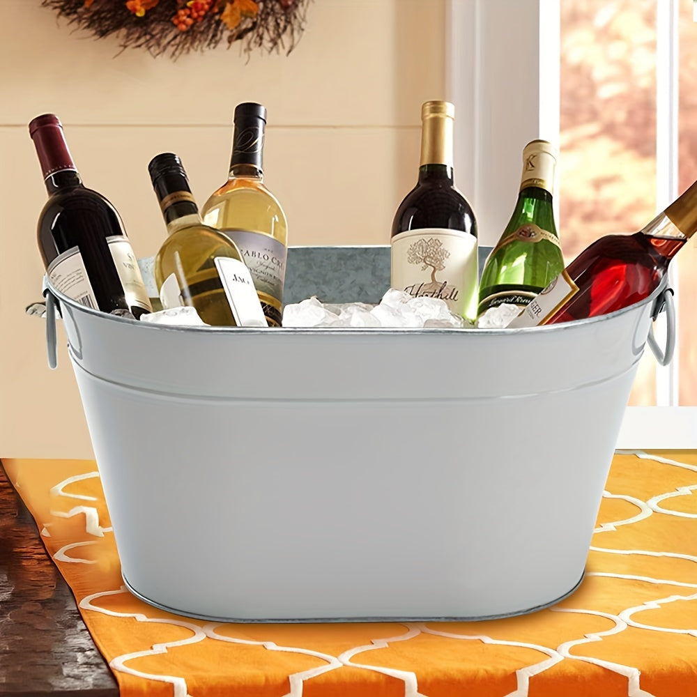 Utilize the 1 Pack Cast Iron Beverage Tub for various occasions like picnics, bars, and clubs. This versatile ice bucket comes with handles, making it perfect for serving champagne, beer, and summer drinks. Additionally, it can also function as a